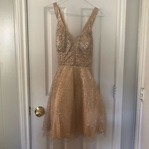 Camille La Vie short style twisted strap dress